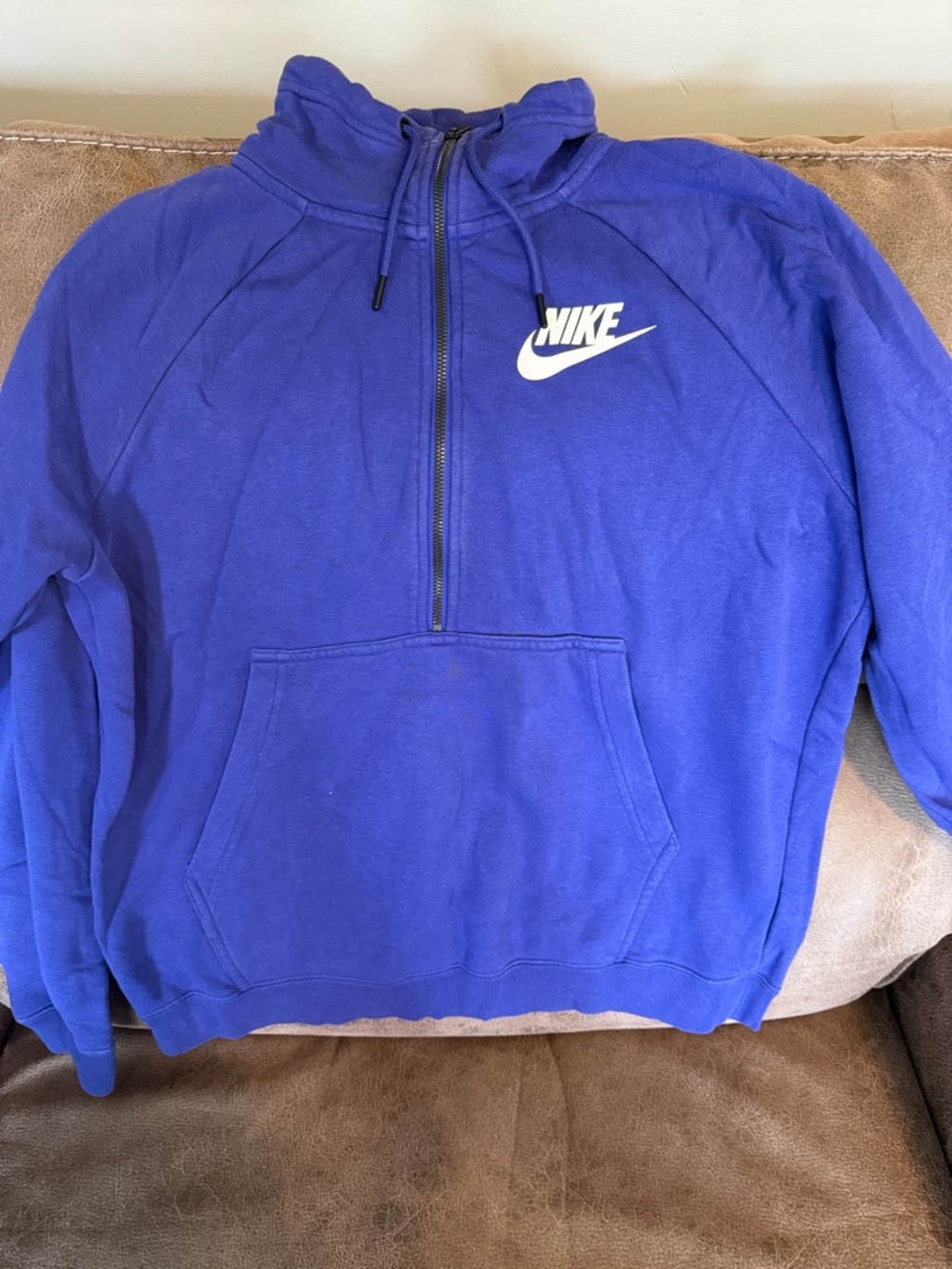 Nike purple Half-Zip Pullover Hoodie with White Swoosh